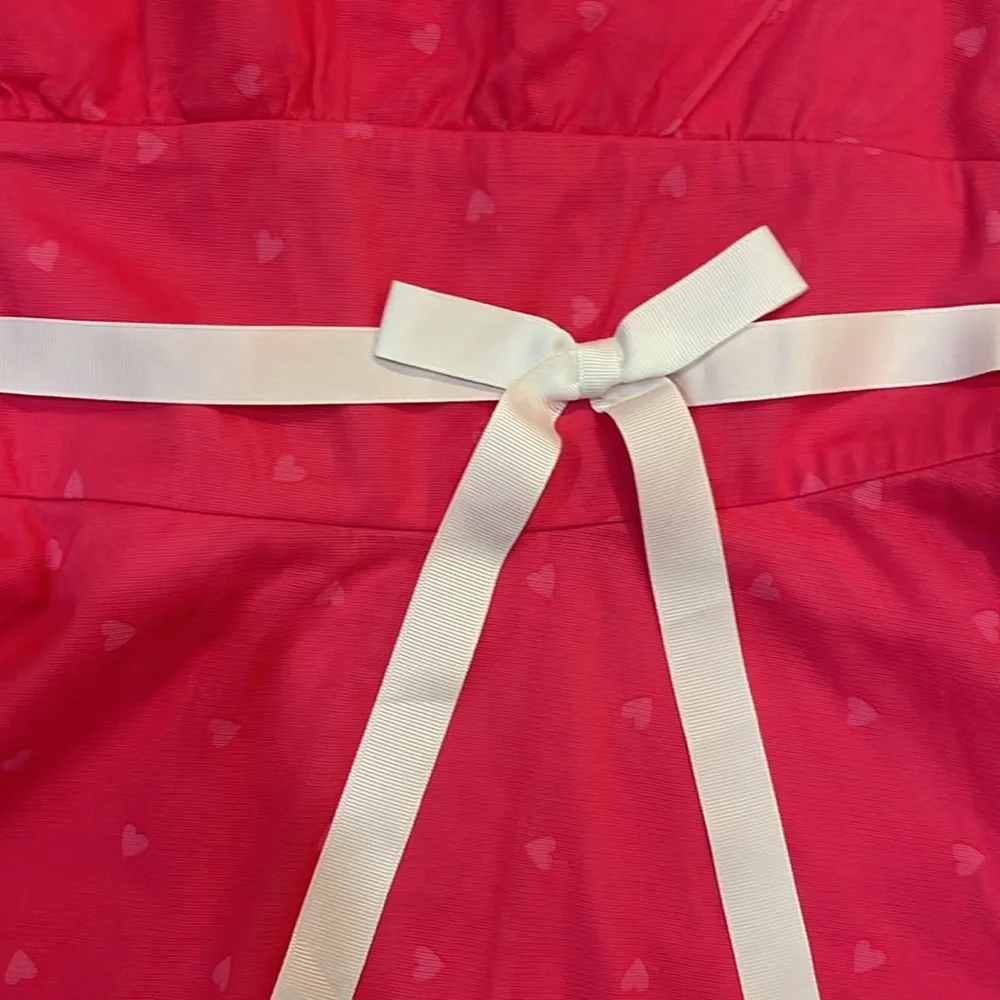 American Girl Vibrant Pink Formal Dress with White Bow - Picture 2 of 5